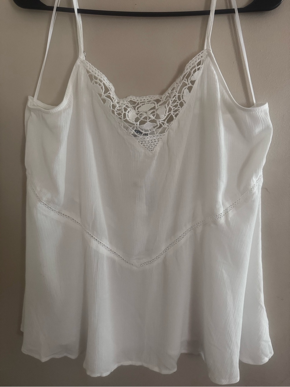 Express White Crochet Trim Cami